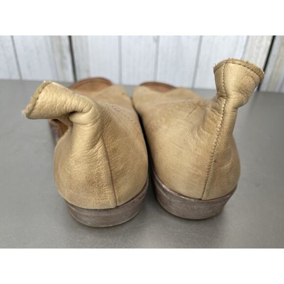 Free People Women 38.5 Mont Blanc Flat Sandals Brown Leather D'Orsay Spain - Picture 6 of 7